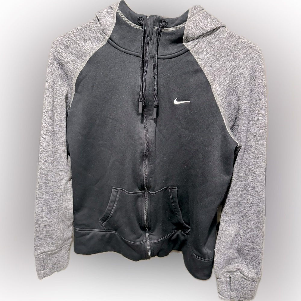 Nike Therma fit black and grey full zipper sweatshirt size S